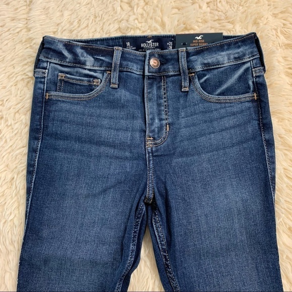 Hollister Mid Rise Super Skinny Med Wash Jeans 1R - Picture 11 of 15